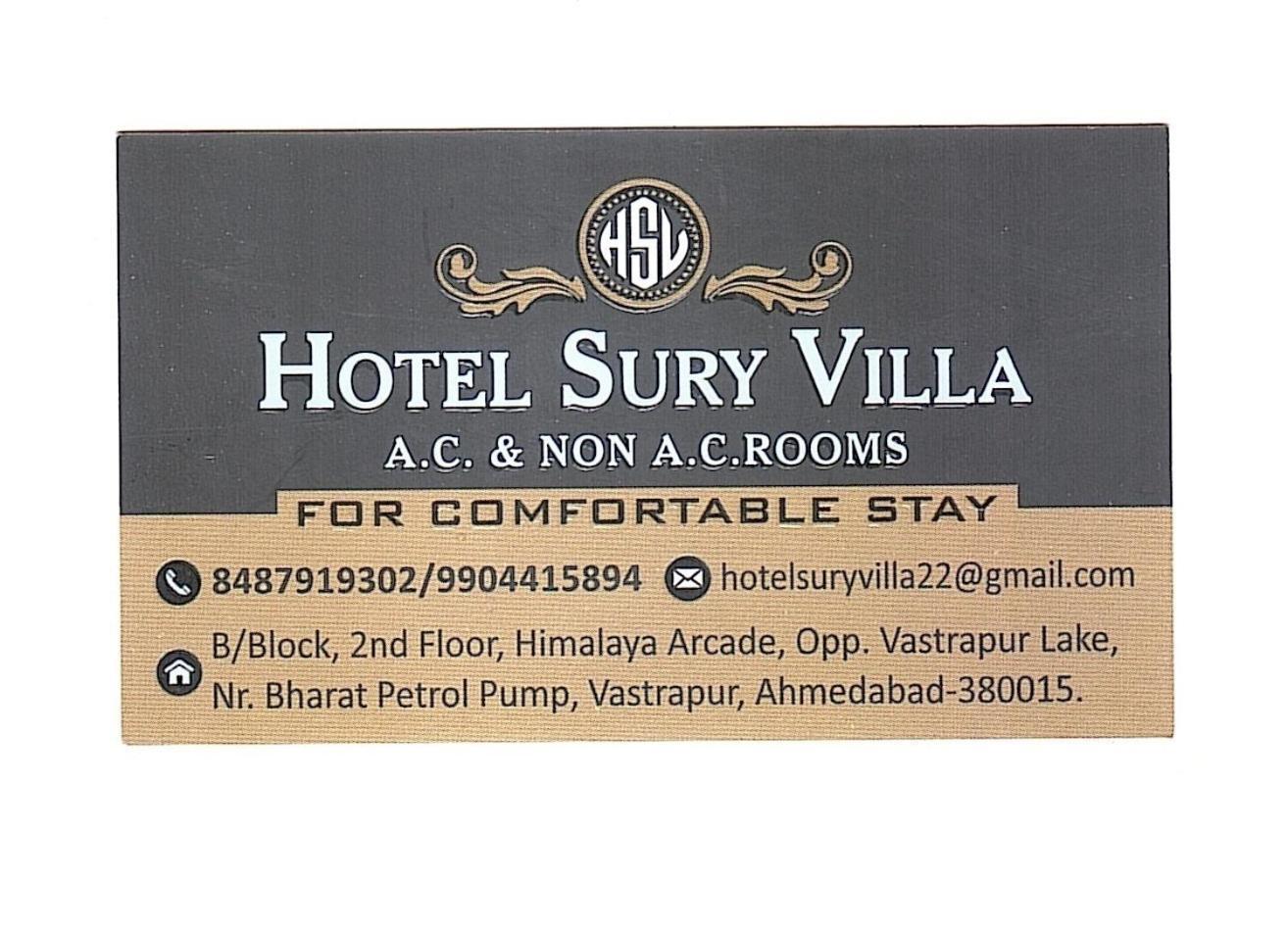 Hotel Sury Villa Ahmedabad Eksteriør billede